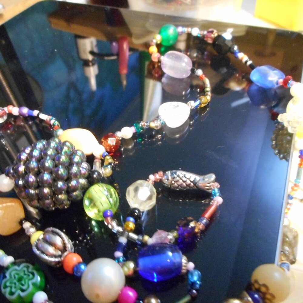 HandCrafted Necklace about 30"  ...… variety of colors